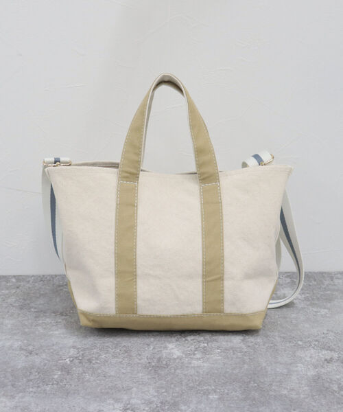 fredy emue（フレディエミュ）の「テープショルダーキャンバストートバッグ（トートバッグ・レディース・グレー/ベージュ・FREE）」の12枚目の写真