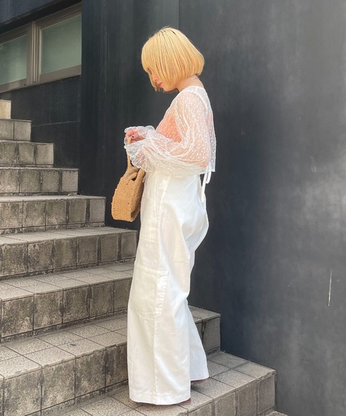 CIAOPANIC（チャオパニック）の「チュールリボン2WAYボレロカーデ（シャツ/ブラウス・レディース・ブラック/ベージュ/ホワイト・FREE）」の7枚目の写真