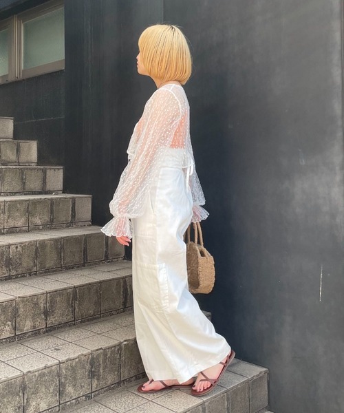 CIAOPANIC（チャオパニック）の「チュールリボン2WAYボレロカーデ（シャツ/ブラウス・レディース・ブラック/ベージュ/ホワイト・FREE）」の8枚目の写真