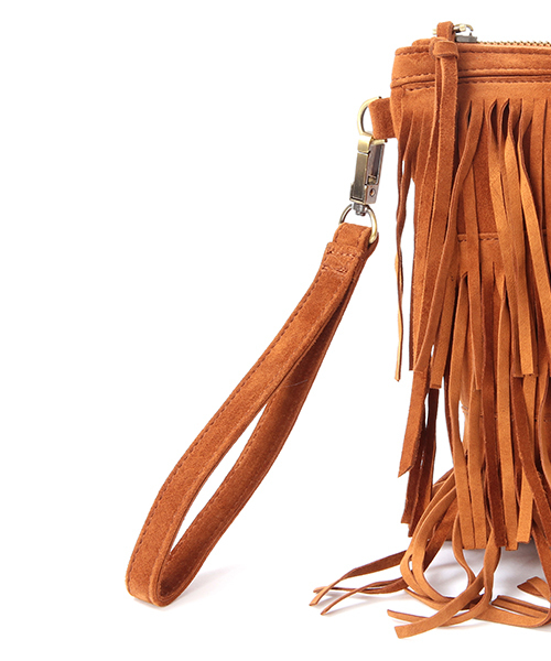 Ray BEAMS（レイビームス）の「Ray BEAMS / フリンジ クラッチバッグ（クラッチバッグ・レディース・ブラウン/ネイビー・ONE SIZE）」の7枚目の写真