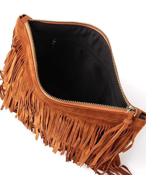 Ray BEAMS（レイビームス）の「Ray BEAMS / フリンジ クラッチバッグ（クラッチバッグ・レディース・ブラウン/ネイビー・ONE SIZE）」の8枚目の写真