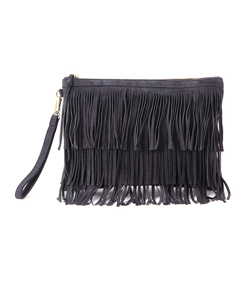 Ray BEAMS（レイビームス）の「Ray BEAMS / フリンジ クラッチバッグ（クラッチバッグ・レディース・ブラウン/ネイビー・ONE SIZE）」の9枚目の写真