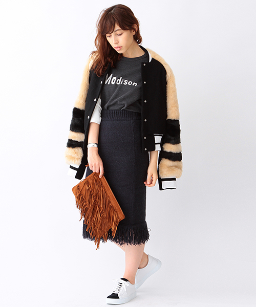 Ray BEAMS（レイビームス）の「Ray BEAMS / フリンジ クラッチバッグ（クラッチバッグ・レディース・ブラウン/ネイビー・ONE SIZE）」の18枚目の写真