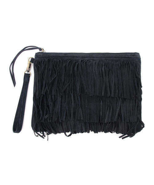 Ray BEAMS（レイビームス）の「Ray BEAMS / フリンジ クラッチバッグ（クラッチバッグ・レディース・ブラウン/ネイビー・ONE SIZE）」の13枚目の写真