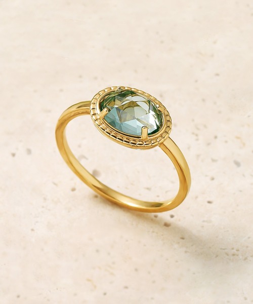 セール】【ZOZO限定】スターリングシルバー グリーンクォーツ リング