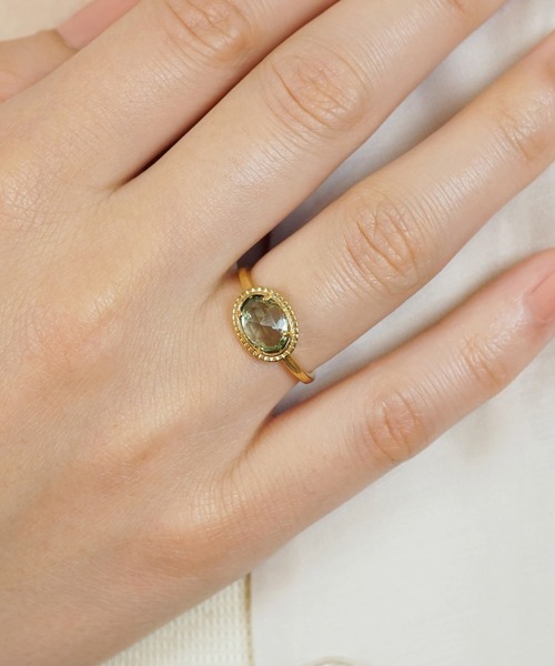 ZOZO限定】スターリングシルバー グリーンクォーツ リング（リング