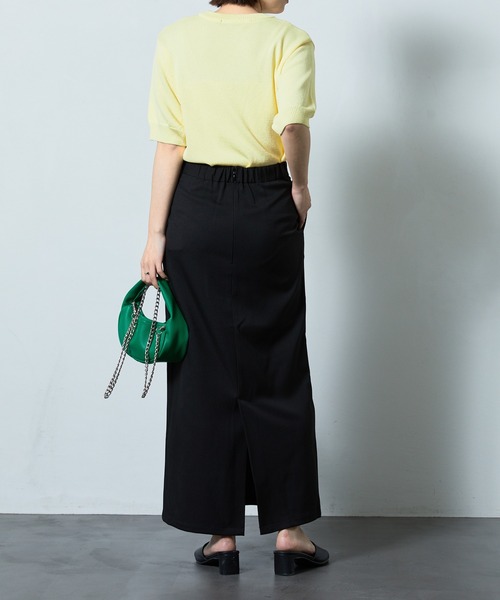 PUBLUX(パブリュクス)の「【PUBLUX/パブリュクス】ウエストゴムタイトスカート(スカート・レディース・ベージュ/クリアイエロー/ブラック・マルチサイズ)」の7枚目の写真