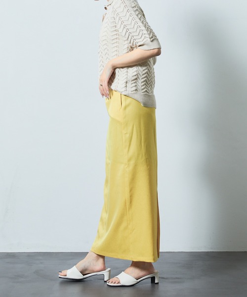 PUBLUX(パブリュクス)の「【PUBLUX/パブリュクス】ウエストゴムタイトスカート(スカート・レディース・ベージュ/クリアイエロー/ブラック・マルチサイズ)」の9枚目の写真