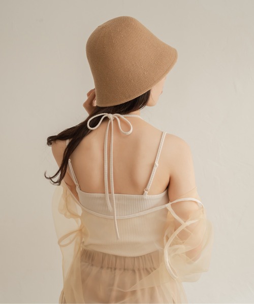 Ambre Neige（アンブルネージュ）の「ホルターネックカップ付きキャミソール／【WEB/EC限定商品】（タンクトップ・レディース・アイボリー/ダークブラウン・FREE）」の3枚目の写真