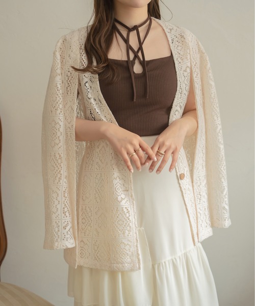 Ambre Neige（アンブルネージュ）の「ホルターネックカップ付きキャミソール／【WEB/EC限定商品】（タンクトップ・レディース・アイボリー/ダークブラウン・FREE）」の8枚目の写真