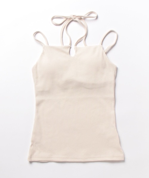 Ambre Neige（アンブルネージュ）の「ホルターネックカップ付きキャミソール／【WEB/EC限定商品】（タンクトップ・レディース・アイボリー/ダークブラウン・FREE）」の9枚目の写真