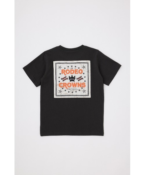 RODEO CROWNS WIDE BOWL（ロデオクラウンズワイドボウル）の「キッズ レトロバンダナパッチTシャツ（Tシャツ/カットソー・キッズ・ライトブルー/チャコールグレー/オフホワイト・1/2）」の3枚目の写真
