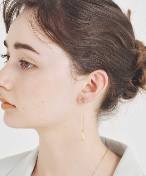 LHME(エルエイチエムイー)の「LHME ロングドロップピアス/サージカルステンレス316L(金属アレルギー対応)(ピアス(両耳用)・レディース・ゴールド/シルバー・ONE SIZE)」の12枚目の写真