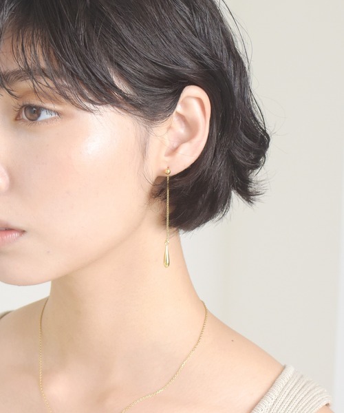 LHME(エルエイチエムイー)の「LHME ロングドロップピアス/サージカルステンレス316L(金属アレルギー対応)(ピアス(両耳用)・レディース・ゴールド/シルバー・ONE SIZE)」の19枚目の写真