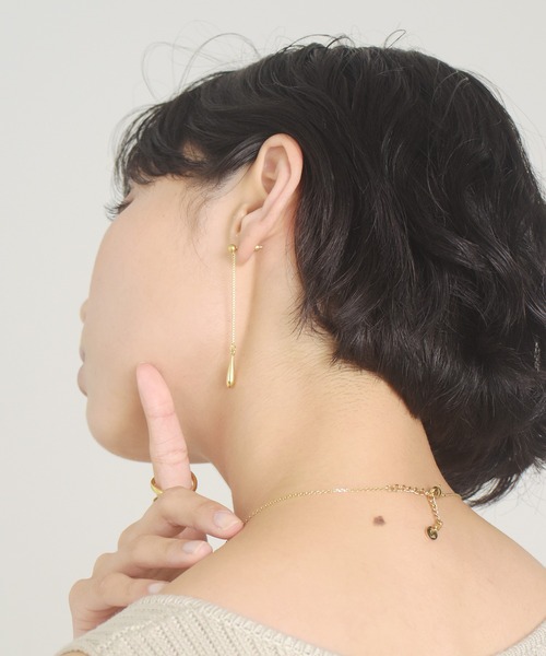 LHME(エルエイチエムイー)の「LHME ロングドロップピアス/サージカルステンレス316L(金属アレルギー対応)(ピアス(両耳用)・レディース・ゴールド/シルバー・ONE SIZE)」の17枚目の写真