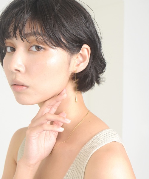 LHME(エルエイチエムイー)の「LHME ロングドロップピアス/サージカルステンレス316L(金属アレルギー対応)(ピアス(両耳用)・レディース・ゴールド/シルバー・ONE SIZE)」の15枚目の写真