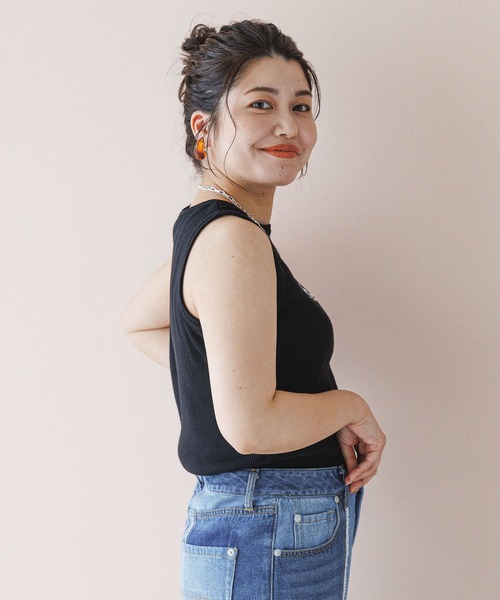 BAYFLOW(ベイフロー)の「【YOUareYOU】【スタッフ企画】ボーダーノースリーブ(Tシャツ/カットソー・レディース・ブラック/オレンジ/ミント・X-SMALL/SMALL)」の17枚目の写真