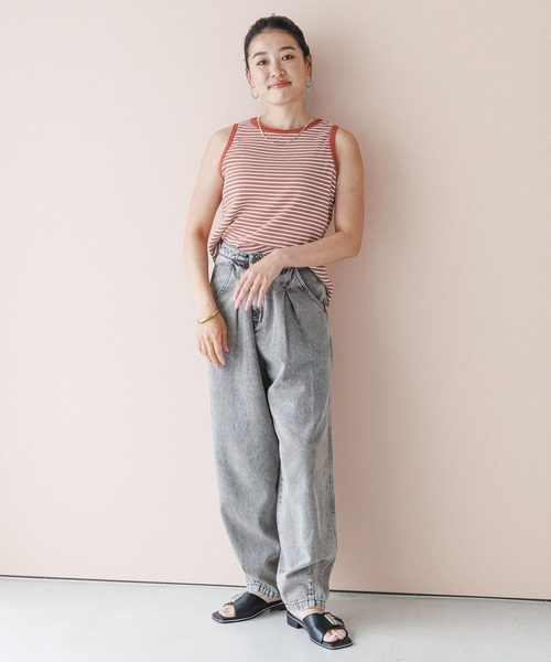 BAYFLOW(ベイフロー)の「【YOUareYOU】【スタッフ企画】ボーダーノースリーブ(Tシャツ/カットソー・レディース・ブラック/オレンジ/ミント・X-SMALL/SMALL)」の10枚目の写真