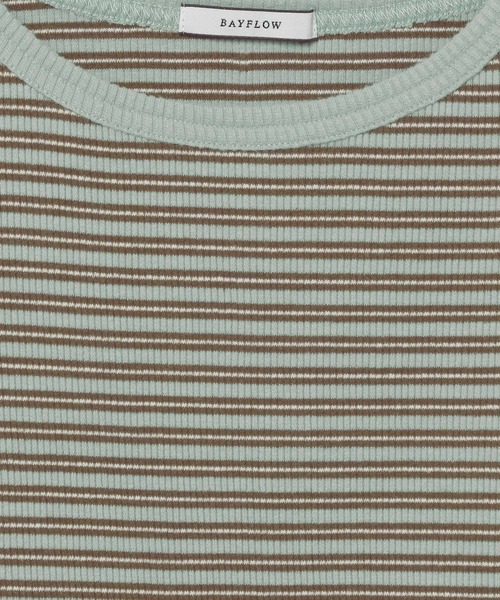 BAYFLOW(ベイフロー)の「【YOUareYOU】【スタッフ企画】ボーダーノースリーブ(Tシャツ/カットソー・レディース・ブラック/オレンジ/ミント・X-SMALL/SMALL)」の20枚目の写真