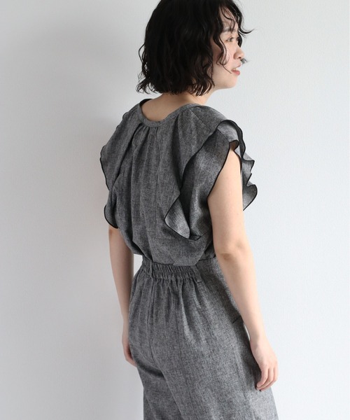 cepo（セポ）の「メランジフリルブラウス　セットアップ可能（シャツ/ブラウス・レディース・ブラウン/グレー・M）」の5枚目の写真