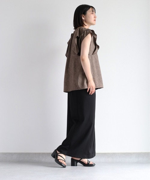 cepo（セポ）の「メランジフリルブラウス　セットアップ可能（シャツ/ブラウス・レディース・ブラウン/グレー・M）」の19枚目の写真