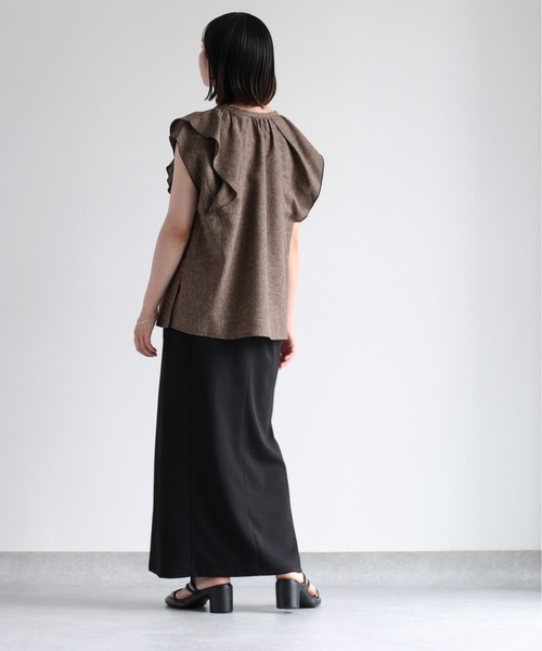 cepo（セポ）の「メランジフリルブラウス　セットアップ可能（シャツ/ブラウス・レディース・ブラウン/グレー・M）」の20枚目の写真