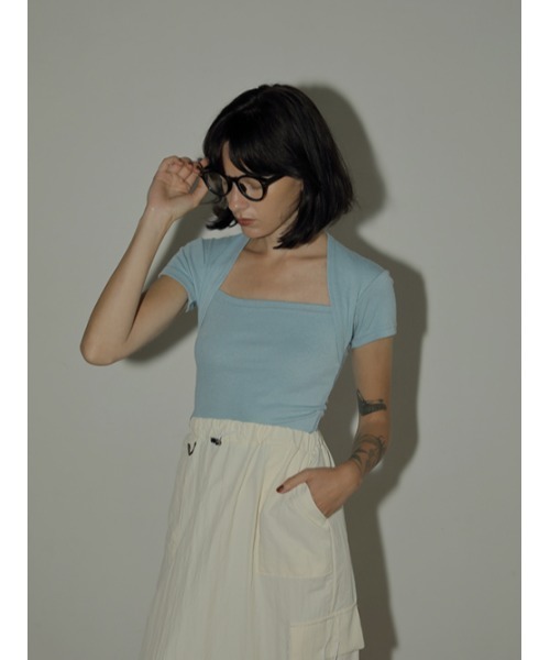 AMAIL（アマイル）の「Puff water fit cloth（Tシャツ/カットソー・レディース・ブルー/ホワイト/ブラック・FREE）」の8枚目の写真