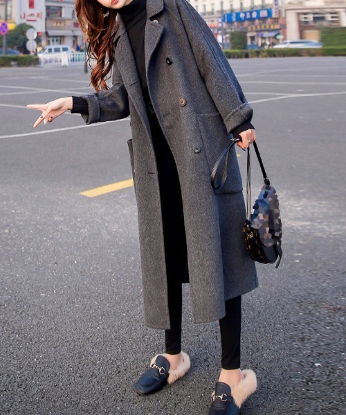 Miniministore（ミニミニストア）の「チェスターロングコート（チェスターコート・レディース・ブラック/ダークグレー・XL/L）」の4枚目の写真