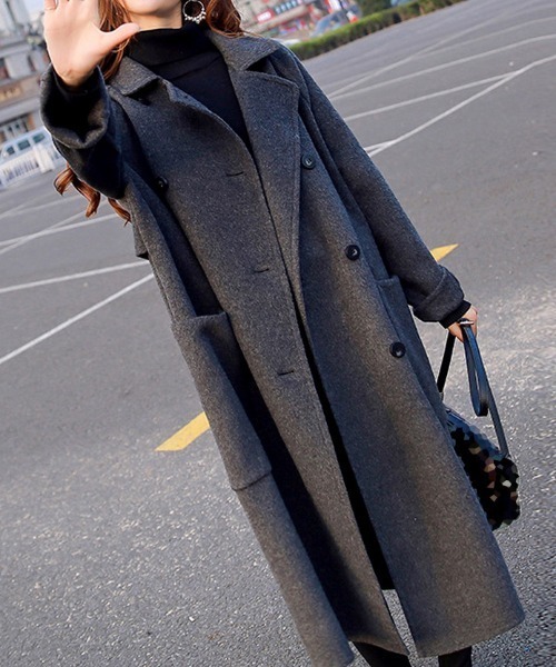 Miniministore（ミニミニストア）の「チェスターロングコート（チェスターコート・レディース・ブラック/ダークグレー・XL/L）」の5枚目の写真