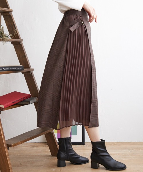 IKKA LOUNGE(イッカラウンジ)の「サイドプリーツスカート(スカート・レディース・ブラウン/ダークグレー・S/M/L)」の7枚目の写真