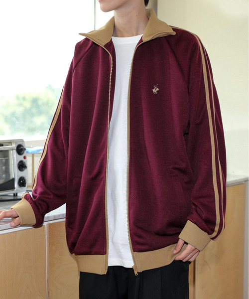 BEVERLY HILLS POLO CLUB（ビバリーヒルズポロクラブ）の「【neos】BEVERLY HILLS POLO CLUB ビバリーヒルズ ポロクラブ ルーズシルエット ライン ジャージ トラックジャケット（ジャージ・メンズ・アイボリー/オレンジ/スミクロ/グレイッシュブルー/ネイビー/グレー/ホワイト系その他/ブラウン/ワインレッド/ブラック系その他・LARGE/MEDIUM/X-LARGE）」の9枚目の写真