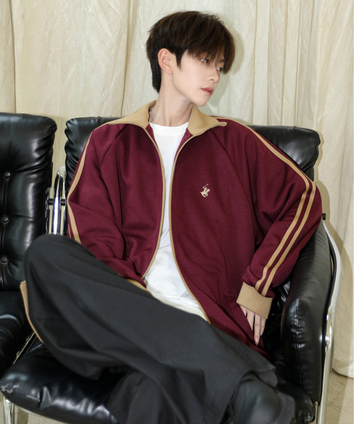 BEVERLY HILLS POLO CLUB（ビバリーヒルズポロクラブ）の「【neos】BEVERLY HILLS POLO CLUB ビバリーヒルズ ポロクラブ ルーズシルエット ライン ジャージ トラックジャケット（ジャージ・メンズ・アイボリー/オレンジ/スミクロ/グレイッシュブルー/ネイビー/グレー/ホワイト系その他/ブラウン/ワインレッド/ブラック系その他・LARGE/MEDIUM/X-LARGE）」の13枚目の写真