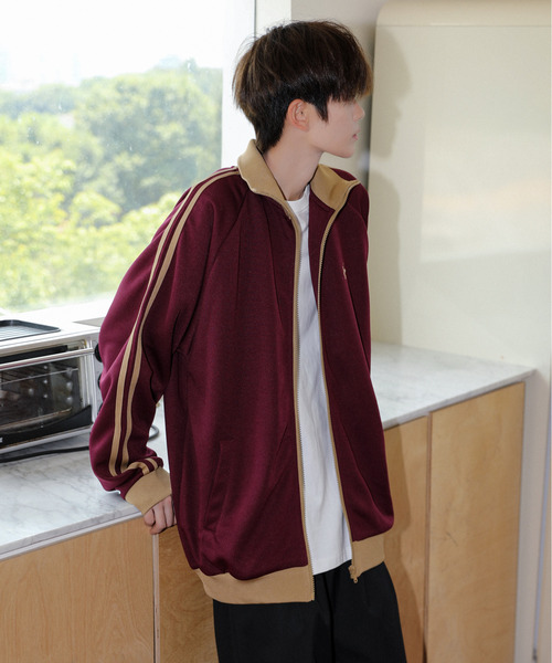 BEVERLY HILLS POLO CLUB（ビバリーヒルズポロクラブ）の「【neos】BEVERLY HILLS POLO CLUB ビバリーヒルズ ポロクラブ ルーズシルエット ライン ジャージ トラックジャケット（ジャージ・メンズ・アイボリー/オレンジ/スミクロ/グレイッシュブルー/ネイビー/グレー/ホワイト系その他/ブラウン/ワインレッド/ブラック系その他・LARGE/MEDIUM/X-LARGE）」の15枚目の写真