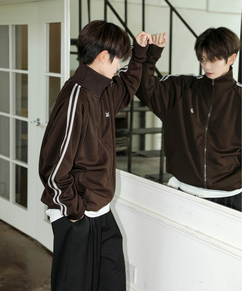 BEVERLY HILLS POLO CLUB（ビバリーヒルズポロクラブ）の「【neos】BEVERLY HILLS POLO CLUB ビバリーヒルズ ポロクラブ ルーズシルエット ライン ジャージ トラックジャケット（ジャージ・メンズ・アイボリー/オレンジ/スミクロ/グレイッシュブルー/ネイビー/グレー/ホワイト系その他/ブラウン/ワインレッド/ブラック系その他・LARGE/MEDIUM/X-LARGE）」の18枚目の写真