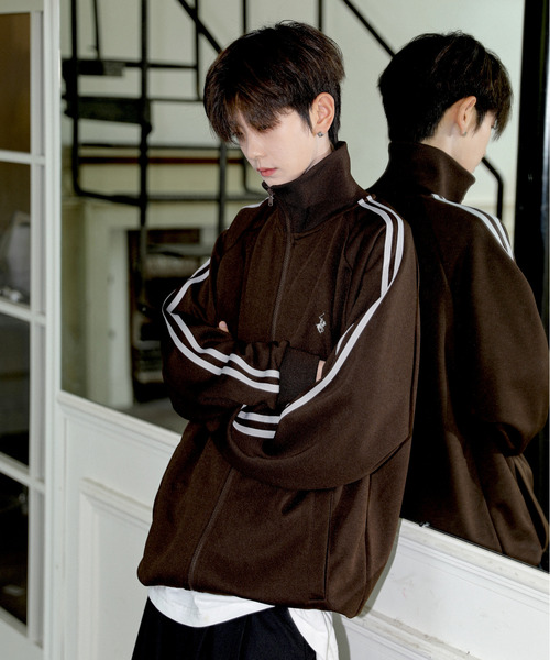 BEVERLY HILLS POLO CLUB（ビバリーヒルズポロクラブ）の「【neos】BEVERLY HILLS POLO CLUB ビバリーヒルズ ポロクラブ ルーズシルエット ライン ジャージ トラックジャケット（ジャージ・メンズ・アイボリー/オレンジ/スミクロ/グレイッシュブルー/ネイビー/グレー/ホワイト系その他/ブラウン/ワインレッド/ブラック系その他・LARGE/MEDIUM/X-LARGE）」の20枚目の写真