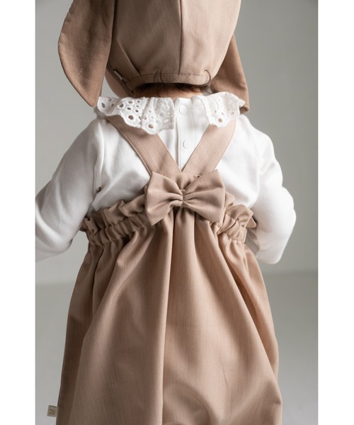 maarook（マルーク）の「ヴィエラｂａｂｙリボンサロペット（ロンパース・キッズ・ベージュ・80ｃｍ/70cm）」の10枚目の写真