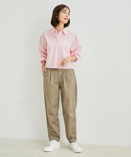 le cercle ADAM ET ROPE'(ルセルクルアダムエロペ)の「TCブロードクロップドレギュラーシャツ(シャツ/ブラウス・レディース・ホワイト/ピンク/ブラック/サックスブルー・FREE)」の11枚目の写真