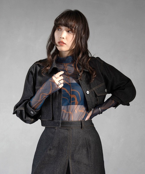セール】【cheriella】WEB限定バックオープンショートジャケット