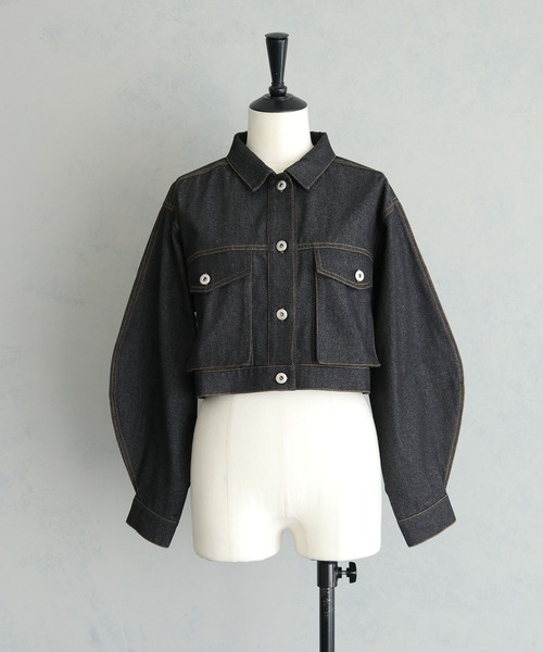 cheriella(シェリエラ)の「【cheriella】WEB限定バックオープンショートジャケット WEB LIMITED BACK OPEN SHORT JACKET(デニムジャケット・レディース・ブラック/ブラック系その他・M)」の12枚目の写真