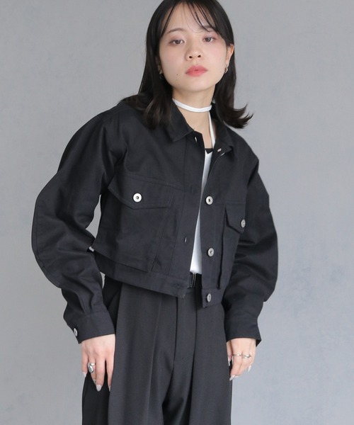 cheriella(シェリエラ)の「【cheriella】WEB限定バックオープンショートジャケット WEB LIMITED BACK OPEN SHORT JACKET(デニムジャケット・レディース・ブラック/ブラック系その他・M)」の16枚目の写真