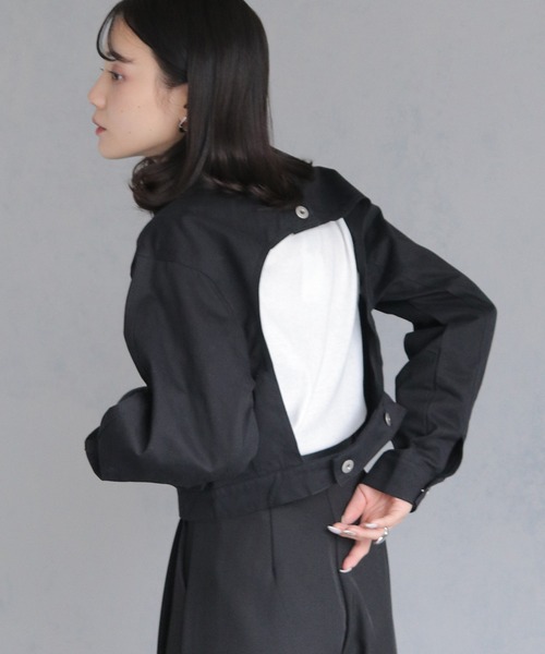cheriella(シェリエラ)の「【cheriella】WEB限定バックオープンショートジャケット WEB LIMITED BACK OPEN SHORT JACKET(デニムジャケット・レディース・ブラック/ブラック系その他・M)」の18枚目の写真