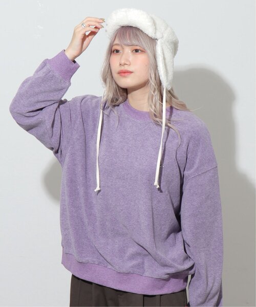 DOUBLE NAME（ダブルネーム）の「ミニ恐竜ワッペンベロアプルオーバー/ユニセックス可（スウェット・レディース・ブラック/パープル/キナリ/グレイッシュベージュ・FREE）」の20枚目の写真