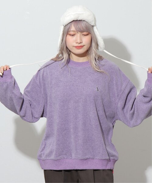 DOUBLE NAME（ダブルネーム）の「ミニ恐竜ワッペンベロアプルオーバー/ユニセックス可（スウェット・レディース・ブラック/パープル/キナリ/グレイッシュベージュ・FREE）」の21枚目の写真