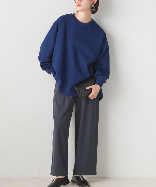 FURRY(ファーリー)の「ポンチローマスリーブ切替プルオーバー(Tシャツ/カットソー・レディース・ブラック/グレイッシュベージュ/ブルー・FREE)」の18枚目の写真