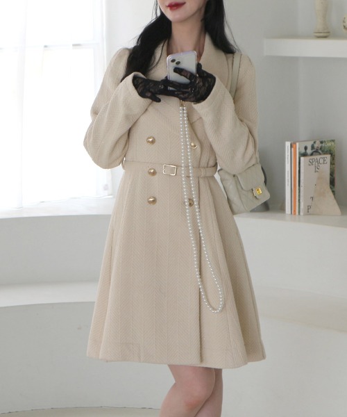 ROYAL PARTY（ロイヤルパーティー）の「ツイードフレアミディコート（その他アウター・レディース・ブラック/マルチ/オフホワイト・SMALL/MEDIUM）」の4枚目の写真