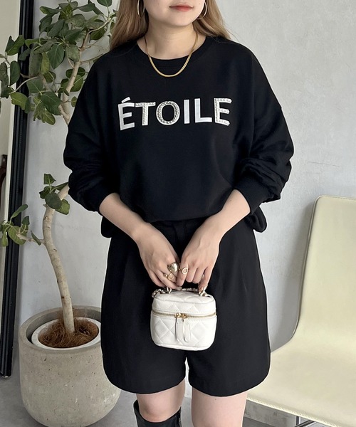 prose verse（プロズヴェール）の「パール付きフロッキーロゴ裏毛スウェット（スウェット・レディース・グレー/ブラック/オフホワイト・MEDIUM）」の4枚目の写真