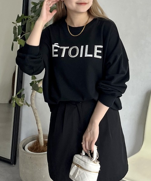 prose verse（プロズヴェール）の「パール付きフロッキーロゴ裏毛スウェット（スウェット・レディース・グレー/ブラック/オフホワイト・MEDIUM）」の5枚目の写真