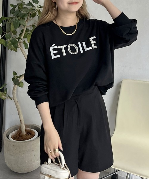 prose verse（プロズヴェール）の「パール付きフロッキーロゴ裏毛スウェット（スウェット・レディース・グレー/ブラック/オフホワイト・MEDIUM）」の6枚目の写真