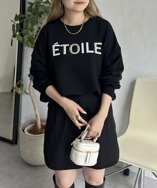 prose verse（プロズヴェール）の「パール付きフロッキーロゴ裏毛スウェット（スウェット・レディース・グレー/ブラック/オフホワイト・MEDIUM）」の8枚目の写真