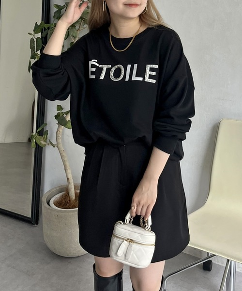 prose verse（プロズヴェール）の「パール付きフロッキーロゴ裏毛スウェット（スウェット・レディース・グレー/ブラック/オフホワイト・MEDIUM）」の9枚目の写真